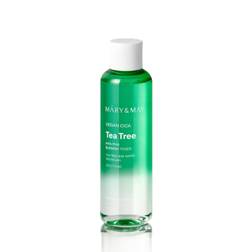 Тонер для лица Mary&May Vegan CICA Tea Tree AHA PHA Blemish Toner, 200 мл