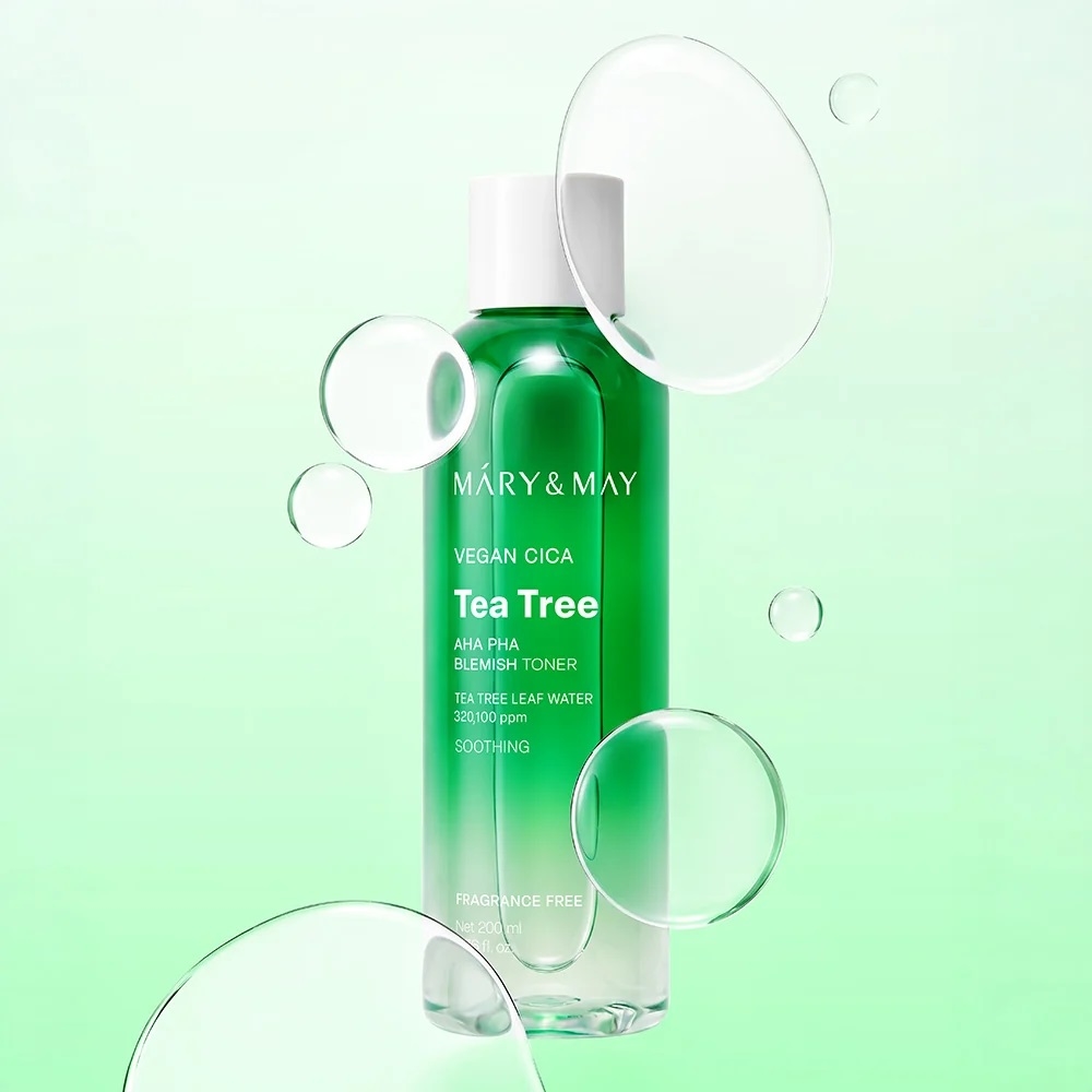 Кислотный тонер для лица Mary&May Vegan CICA Tea Tree AHA PHA Blemish Toner