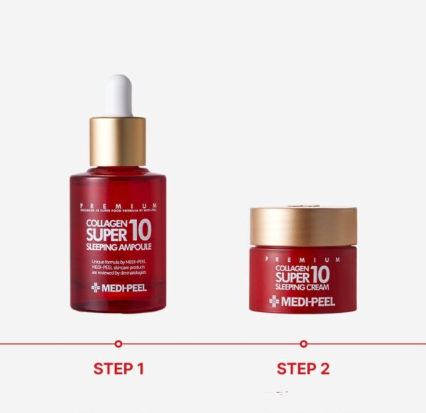 Nochnaya liniya s kollagenom i peptidami MEDI-PEEL Collagen Super 10 Sleeping Care