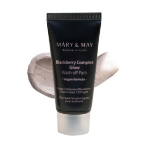 Миниатюра ежевичной глиняной маски для лица Mary&May Blackberry Complex Glow Wash Off Pack, 30 г