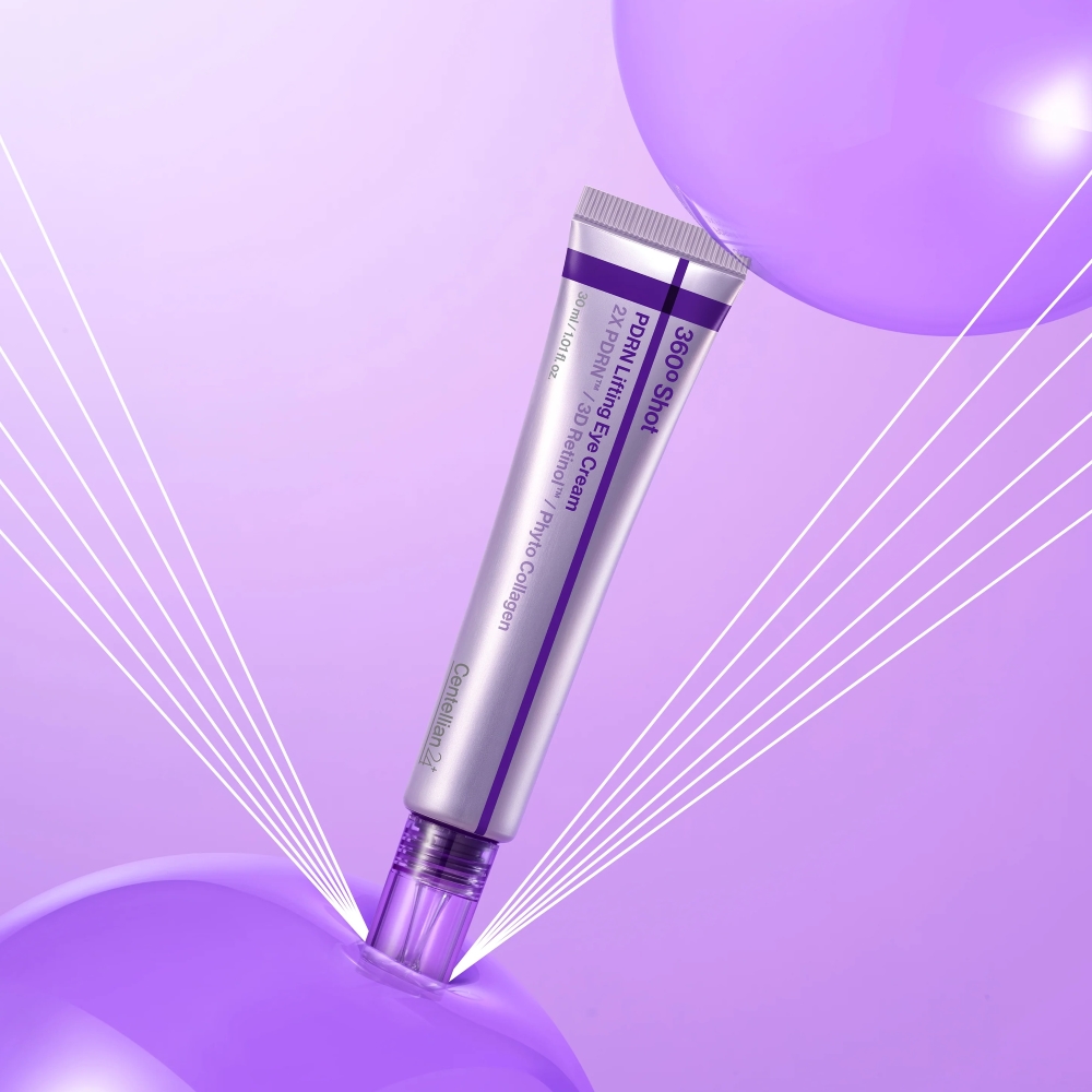 Крем для глаз Centellian24 360º Shot PDRN Lifting Eye Cream — визуализация эффекта лифтинга и объема
