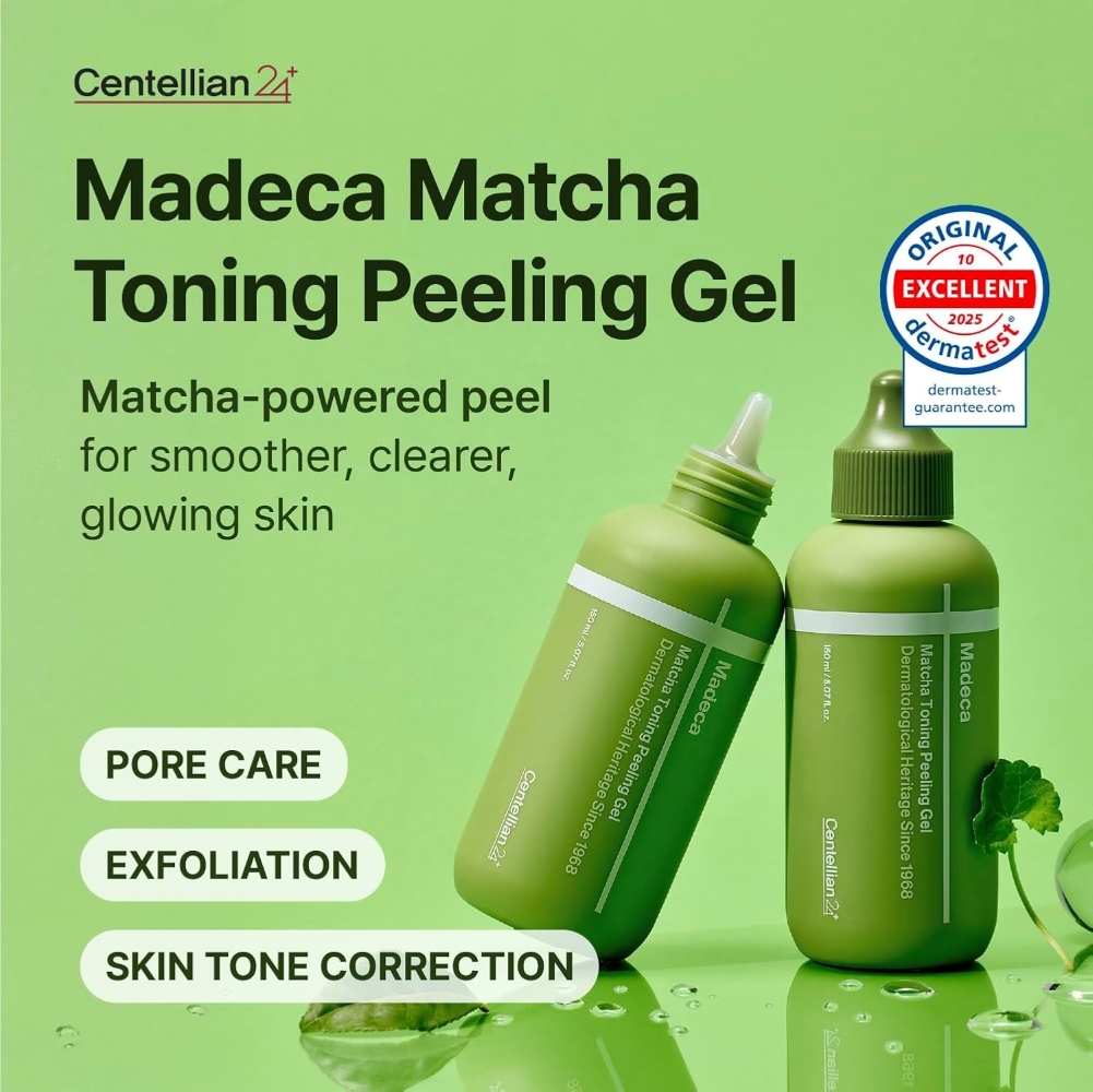 Состав пилинга Centellian24 Madeca Matcha Toning Peeling Gel и знак качества Dermatest.