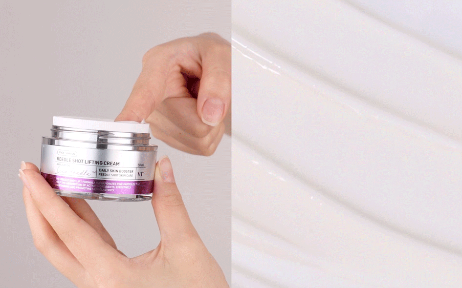 VT Cosmetics Reedle Shot Lifting Cream näokreemi kasutamise videodemonstratsioon