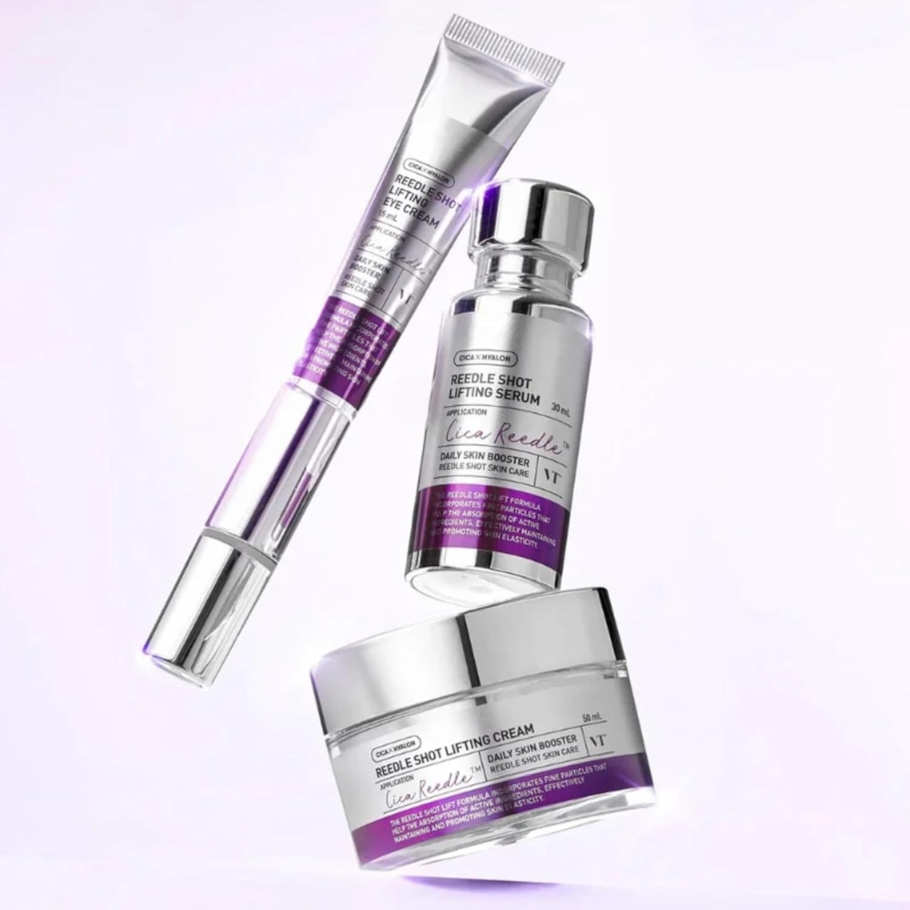 VT Cosmetics Reedle Shot Lifting — vananemisvastane hooldussari naha pinguldamiseks.