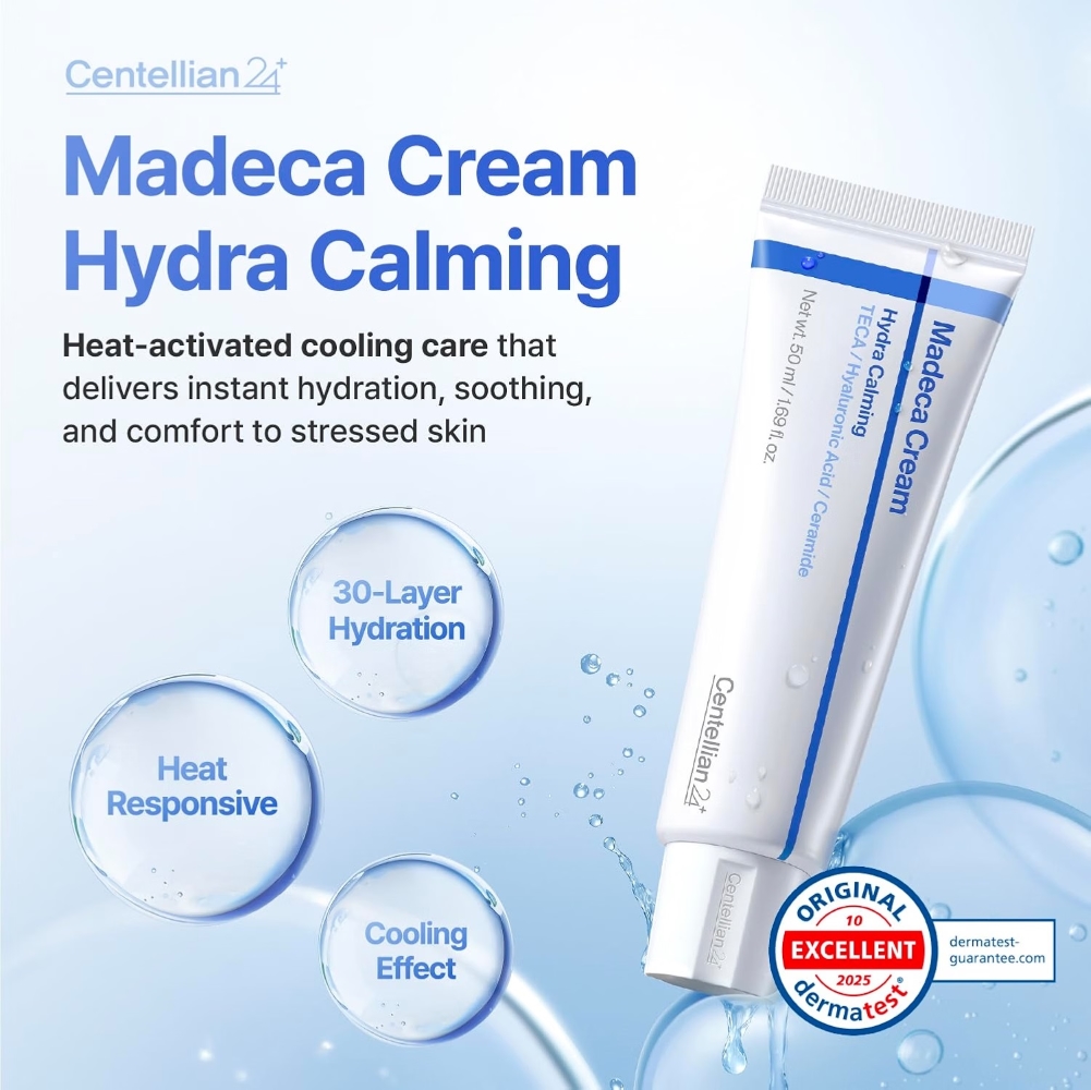 Термоактивный охлаждающий крем Centellian24 Madeca Cream Hydra Calming для увлажнения чувствительной и проблемной кожи